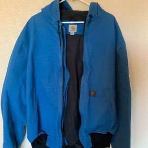 Blue carhartt heavy duty jacket